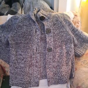 Nine & Co. Marled Gray Button-Front Knit Cardigan